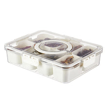 Load image into Gallery viewer, Divided Serving Tray with Lid and Handle 8 Compartment Snackle Box Container