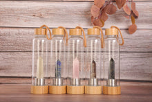 Load image into Gallery viewer, Quartz Crystal Water Bottle with Bamboo Lid