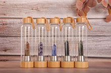Load image into Gallery viewer, Quartz Crystal Water Bottle with Bamboo Lid