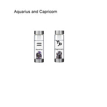 Load image into Gallery viewer, 12 Constellation Zodic Lucky Natural Crystal Quartz Glass Water bottle(2pcs set)