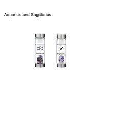 Load image into Gallery viewer, 12 Constellation Zodic Lucky Natural Crystal Quartz Glass Water bottle(2pcs set)
