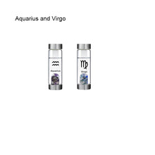 Load image into Gallery viewer, 12 Constellation Zodic Lucky Natural Crystal Quartz Glass Water bottle(2pcs set)