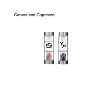 Load image into Gallery viewer, 12 Constellation Zodic Lucky Natural Crystal Quartz Glass Water bottle(2pcs set)