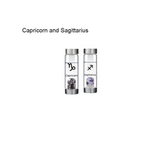 Load image into Gallery viewer, 12 Constellation Zodic Lucky Natural Crystal Quartz Glass Water bottle(2pcs set)