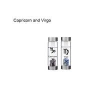 Load image into Gallery viewer, 12 Constellation Zodic Lucky Natural Crystal Quartz Glass Water bottle(2pcs set)