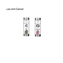 Load image into Gallery viewer, 12 Constellation Zodic Lucky Natural Crystal Quartz Glass Water bottle(2pcs set)