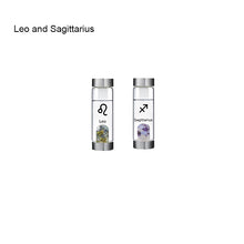 Load image into Gallery viewer, 12 Constellation Zodic Lucky Natural Crystal Quartz Glass Water bottle(2pcs set)