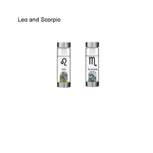 Load image into Gallery viewer, 12 Constellation Zodic Lucky Natural Crystal Quartz Glass Water bottle(2pcs set)