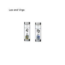Load image into Gallery viewer, 12 Constellation Zodic Lucky Natural Crystal Quartz Glass Water bottle(2pcs set)
