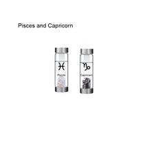 Load image into Gallery viewer, 12 Constellation Zodic Lucky Natural Crystal Quartz Glass Water bottle(2pcs set)