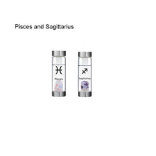 Load image into Gallery viewer, 12 Constellation Zodic Lucky Natural Crystal Quartz Glass Water bottle(2pcs set)