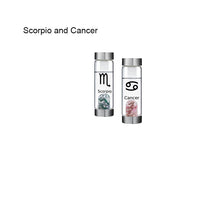 Load image into Gallery viewer, 12 Constellation Zodic Lucky Natural Crystal Quartz Glass Water bottle(2pcs set)