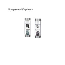 Load image into Gallery viewer, 12 Constellation Zodic Lucky Natural Crystal Quartz Glass Water bottle(2pcs set)
