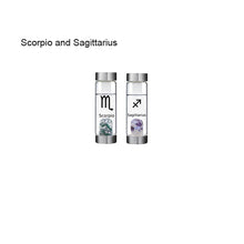 Load image into Gallery viewer, 12 Constellation Zodic Lucky Natural Crystal Quartz Glass Water bottle(2pcs set)