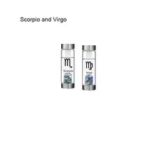 Load image into Gallery viewer, 12 Constellation Zodic Lucky Natural Crystal Quartz Glass Water bottle(2pcs set)