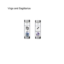 Load image into Gallery viewer, 12 Constellation Zodic Lucky Natural Crystal Quartz Glass Water bottle(2pcs set)