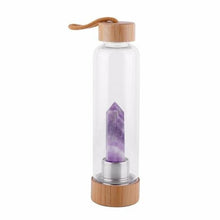 Load image into Gallery viewer, Quartz Crystal Water Bottle with Bamboo Lid