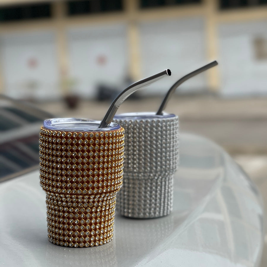 2oz Bling Wine Tumbler Diamond Tumbler Rhinestone for Glitter Wine Tumbler