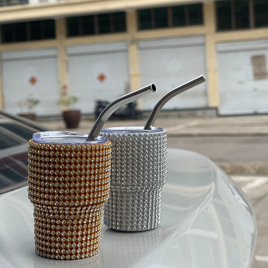 2oz Bling Wine Tumbler Diamond Tumbler Rhinestone for Glitter Wine Tumbler