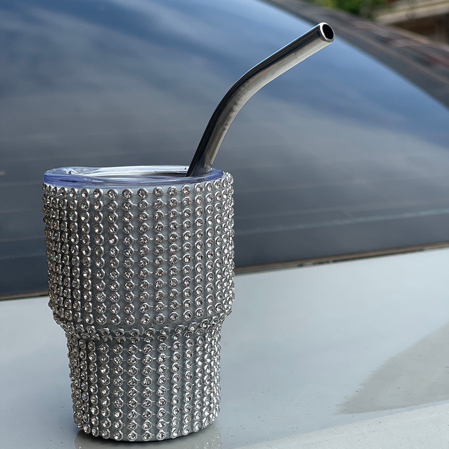 2oz Bling Wine Tumbler Diamond Tumbler Rhinestone for Glitter Wine Tumbler