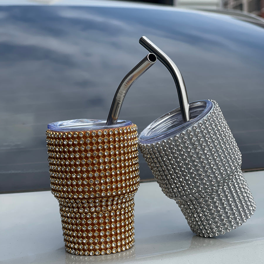 2oz Bling Wine Tumbler Diamond Tumbler Rhinestone for Glitter Wine Tumbler