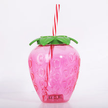 Load image into Gallery viewer, Transparent Strawberry Tumbler With Lid And Straw Kawaii Strawberry Cup
