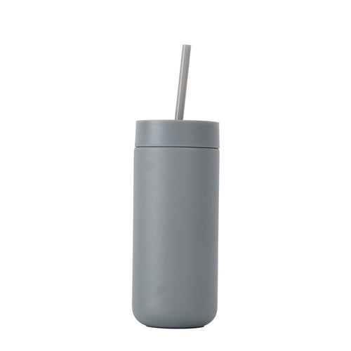 16oz Double Wall Stainless Steel Insulated Tumbler with Straw - Portable Car Cup