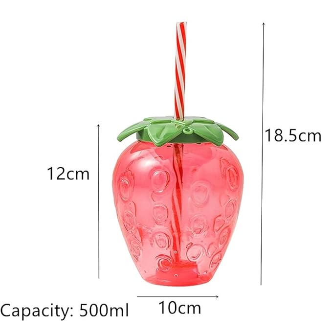 Party Summer Tumblers 500ml Fruit Shape Strawberry Orange Water Bottle Plastic Wholesale in Bulk