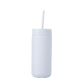 16oz Double Wall Stainless Steel Insulated Tumbler with Straw - Portable Car Cup