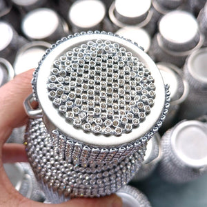 Bling Water Bottle Rhinestone Diamond Stainless Steel Glitter Insulated Bottle Vacuum Flask Sparkling Thermal Bottle with Chain Refillable Water Bottles for Women