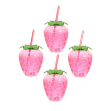 Load image into Gallery viewer, Transparent Strawberry Tumbler With Lid And Straw Kawaii Strawberry Cup
