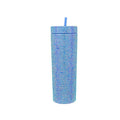 Bling Skinny Tumbler with Lids and Straws 16 oz Rhinestone Acrylic Tumblers Bulk Double Wall Plastic Water Bottles Reusable Diamond Cups
