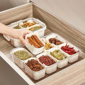 Divided Serving Tray with Lid and Handle 8 Compartment Snackle Box Container