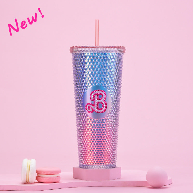 700ml barbie style studded tumbler