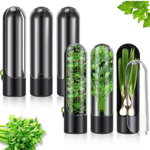 1 pc Kitchen Herb Keeper Fresh Produce Fridge Herb Savor Storage Container