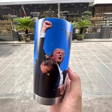 Load image into Gallery viewer, Trump Got Shot and is Victorious Coffee tumbler-20oz
