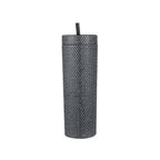 Bling Skinny Tumbler with Lids and Straws 16 oz Rhinestone Acrylic Tumblers Bulk Double Wall Plastic Water Bottles Reusable Diamond Cups