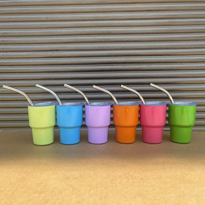 2oz Mini Tumbler Shot Glass with Straw