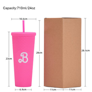 700ml barbie style studded tumbler