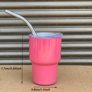 2oz Mini Tumbler Shot Glass with Straw