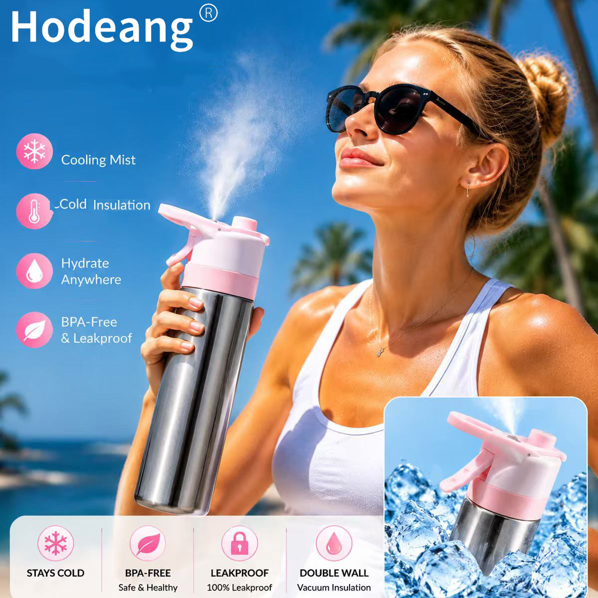 Stainless Steel Misting Water Bottle