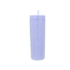 Bling Skinny Tumbler with Lids and Straws 16 oz Rhinestone Acrylic Tumblers Bulk Double Wall Plastic Water Bottles Reusable Diamond Cups