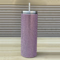 Bling Cups Rhinestones Tumbler with Straw Glitter Water Bottle Stainless Steel Straw Tumbler
