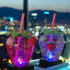 Transparent Strawberry Tumbler With Lid And Straw Kawaii Strawberry Cup