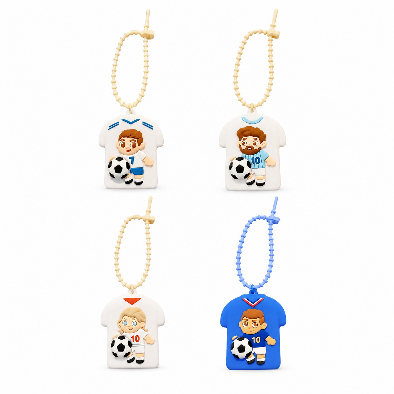4pcs Slow-Rise Soft Soccer keychain Set