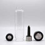 Black obsidian quartz glass water bottle