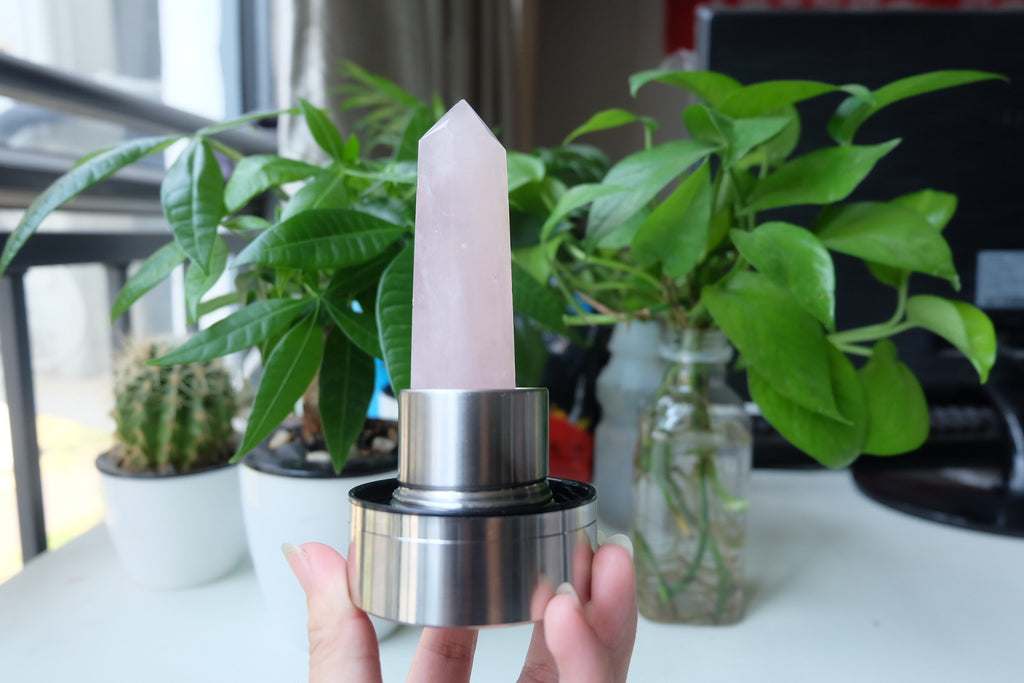 Rose Quartz Crystal Water Bottle
