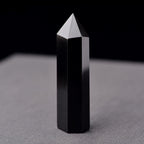 Black obsidian quartz glass water bottle