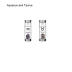 12 Constellation Zodic Lucky Natural Crystal Quartz Glass Water bottle(2pcs set)
