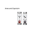 12 Constellation Zodic Lucky Natural Crystal Quartz Glass Water bottle(2pcs set)